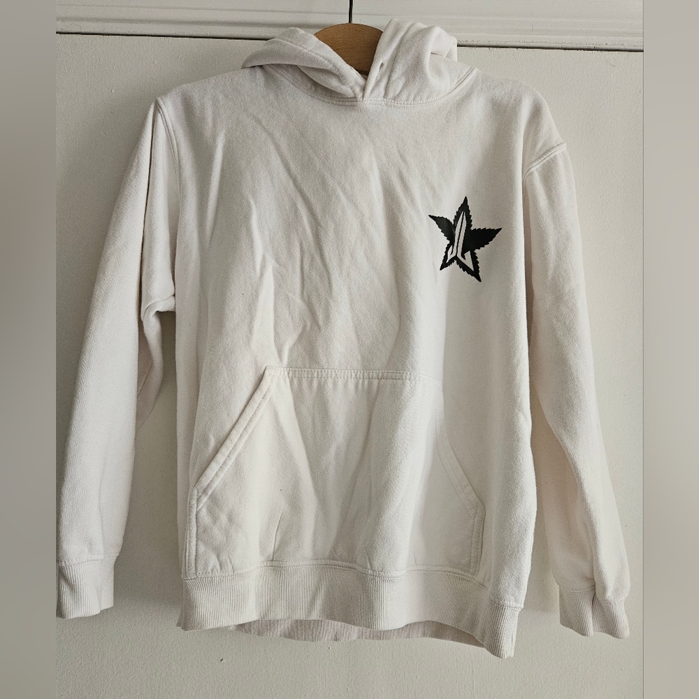 Jeffree Star White Cotton Blend "High, How Are You?" Sweatshirt Size Medium